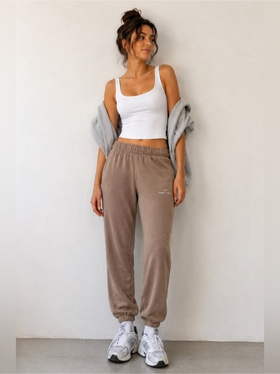 Lazypants Pants - LazyPants Fleece Jogger Sweatpants | Taupe | Medium